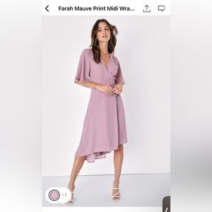 Lulu’s dress: Farah Mauve Print Midi Wrap Dress